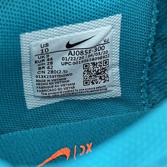 Nike Zoom Rival XC Oracle Aqua/Yellow/Orange Track Spikes/Bag AJ0851-300 Size 10 - Picture 9 of 9